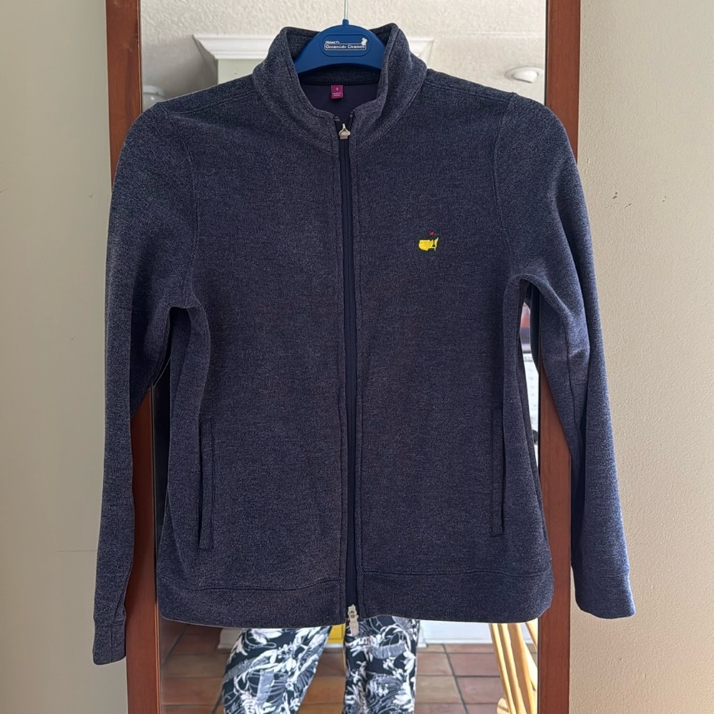 Women’s Small golf Master’s blue sweater jacket zip up
